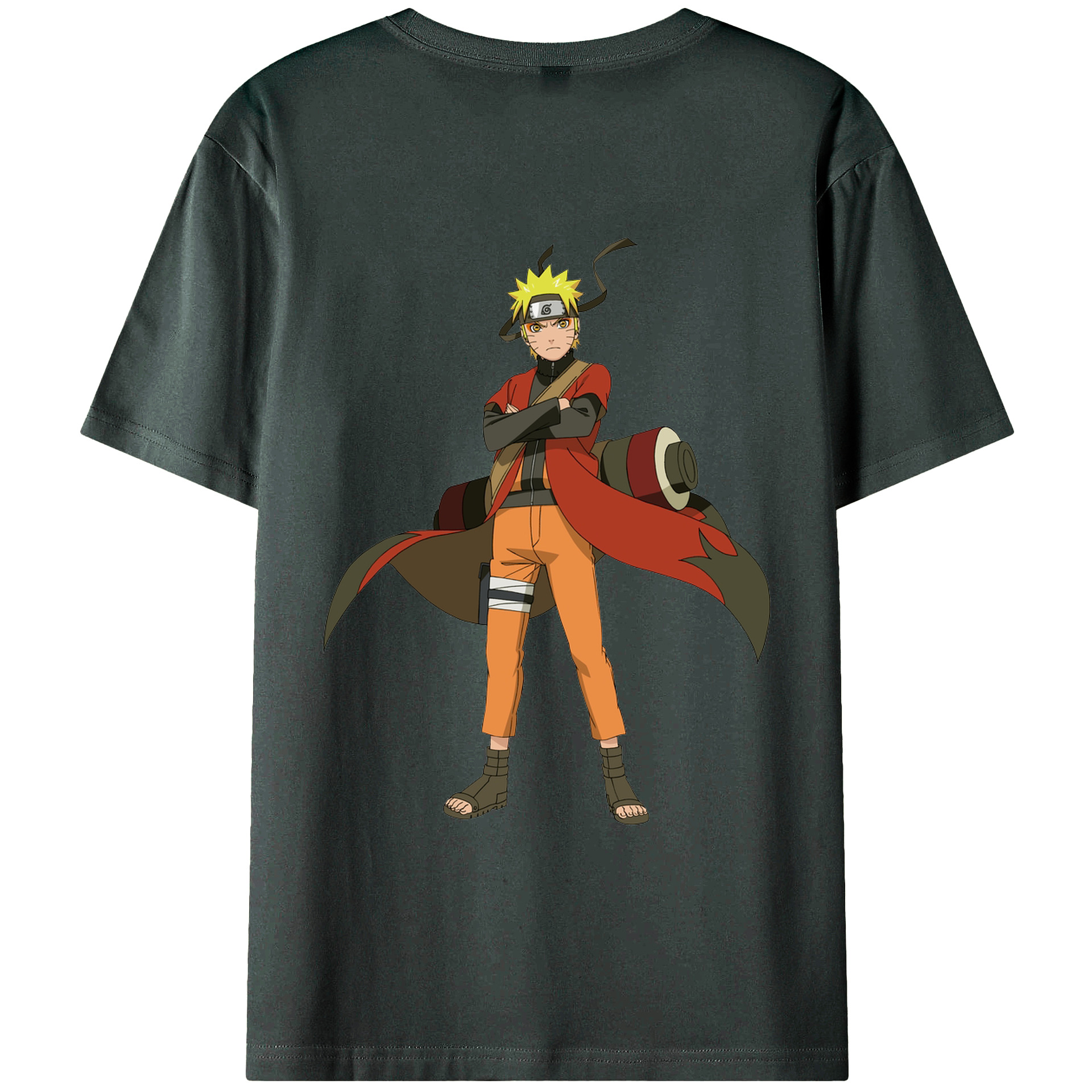 （画像用） NARUTO -ナルト- うずまき ナルト Uzumaki Naruto 綿100％ メンズ半袖Tシャツ（バックプリント） 通気性